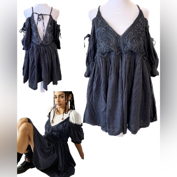 NEW FREE PEOPLE - Babydoll dress tunic Bali Badlands - Picture 5 of 12